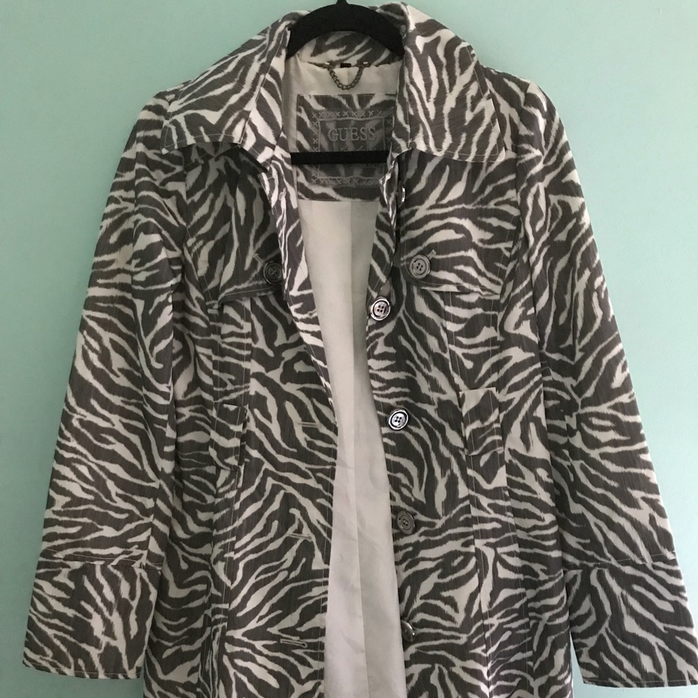 Guess Zebra Trench Coat